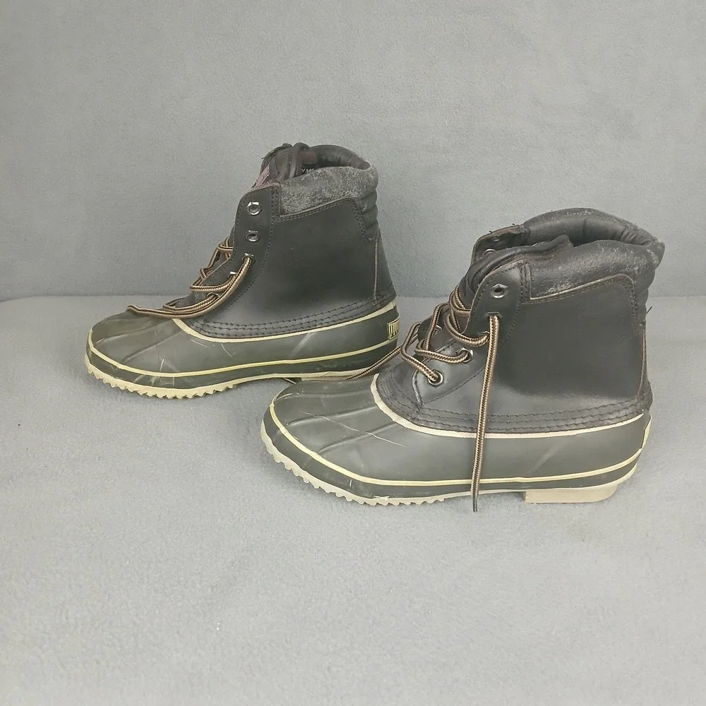 Touchsport Footwear Thermolite Duck Boots Womens 5 Brown Leather Waterproof